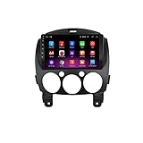 SFUOE Auto Android Radio-Multimedia-Player Fit For Mazda 2. Mazda2 2007 2008 2009 2010 2011 2012 2013 2014 GPS Navi 2din 2 Din Autoradio In-Dash-Video (Color : White)