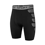 AMZSPORT Herren Kompressionsshorts Sport Shorts Kurze Hose Schnell Trocknend Funktionsunterwäsche, Schwarz L