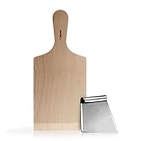 Culinaris - Spätzlebrett mit Schaber, Ahornbrett mit Metallschaber und Rrezeptbuch