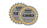 Dewalt DT90270 Bau-Kreissägeblatt, 2 Stück, 165 x 20 mm x 24T/36T