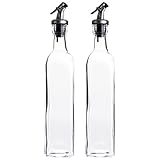 Juvale Essig- und Ölspender (2er Set) – Flaschen aus Hochwertigem Glas, Luftdichte Flaschenstopfen und Ausgießer mit Hebel zum Öffnen - Elegant in Küche, bei Tisch - Je 500 ml/17 oz - AUSVERKAUF