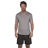 Light & Shade LSSET032 Herren T-Shirt mit Rundhalsausschnitt und kurzes Pyjama-Set, Hellgrau meliert, L