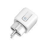 Smart Steckdose WiFi mit Schalter & Energiemonitor, Kleinste Smart Home Steckdose mit Strommessung, App-und Sprachsteuerung, Funktioniert mit Alexa/Google Home, Zeitplan,TÜV-Zertifiziert, 16A,2,4GHz