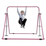 Turnreck für Kinder, Faltbare Gymnastikstange, Turnstange Platzsparendes Fitnessgerät für Indoor und Outdoorm, Rosa