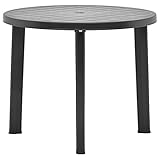 vidaXL Gartentisch Witterungsbeständig Terrassentisch Balkontisch Esstisch Bistrotisch Tisch Kunststofftisch Rund Anthrazit 89cm Kunststoff