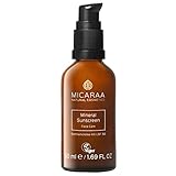 MICARAA mineralische Sonnencreme Gesicht, Sonnenschutz 30 LSF ohne Weißeln, mit Aloe Vera Gel Bio, Zink und Hyaluron, Naturkosmetik aus Deutschland