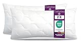 HEIMTEX Steppkissens Kissen 40x80cm 2er-Pack – Mikrofaser Kissen 40x80cm mit 500g Füllung aus frischer Faser – Premium Hotelqualität, hypoallergen, Bettkissen, Seitenschläferkissen & Flauschkissen