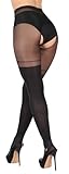 BANANALU 20 Den Overknee Sexy Ouvert Strumpfhose mit offenem Schritt Cutout Intimo Secret Nero XL