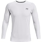 Under Armour Herren Ua Hg Armour Fitted lang rmliges Funktionsshirt schnelltrocknendes Langarmshirt, White / Black, M EU