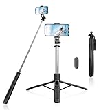 Selfie Stick Stativ – Handystativ mit Abnehmbarer Fernbedienung, 360° drehbar, höhenverstellbar bis 158 cm, ideal für iPhone, Samsung und Android – Leicht und tragbar