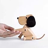 Eyepkildly Handgefertigter kreativer Hund aus Holz, einzigartiges Geschenk für Hundeliebhaber, Holzfigur für Mann und Hund, Schnitzstatue, Holzskulptur, Heimbüro, Tischfigur, geschnitztes Holzdekor