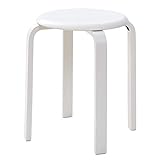 IBUYKE Stapelhocker-Massivholz Hocker Hausbank Holzhocker Mode Kreative Hocker Moderne Esstisch Hocker Erwachsene Esszimmerhocker Weiß 40x44x33cm RF-717