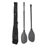MechKit Doppelend-Paddel mit verstellbarem Winkel aus Kohlefaser, Standup-Paddel zum Surfen, Kajak, Schlauchboot, leicht, hochfest, tragbar, 210–220 cm, mit Aufbewahrungstasche