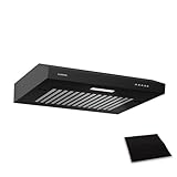 Klarstein SlimVent Dunstabzugshaube Unterbau, 60 cm Unterbauhaube, 200 m³/h Luftstrom, Energieeffizienz A+, Leise 52 dB, LED-Beleuchtung, Spülmaschinengeeignete Filter, DC-Motor, Weiß, Schwarz