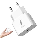 USB C Ladegerät für Samsung 25W, Mini Format Schnellladegerät USB C Netzteil für Samsung Galaxy S25 S24 S23 S22 A56 A16 PD Fast Charger Handy Stecker für iPhone 17 16 15 für Google Pixel 10 9 8 Weiß