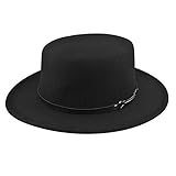 EINSKEY Damen Fedora Hut – Stilvolle Eleganz Schwarzer Hut mit Breiter Krempe, Perfekt für Reisen, Freizeit, Hochzeiten, Gartenpartys und Halloween