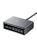 Anker Prime Ladegerät, 200W 6 Anschlüsse GaN Ladestation, USB-C PD Desktop Ladegerät mit Schnell-Laden, kompatibel mit iPhone, Samsung, MacBook, Dell und mehr