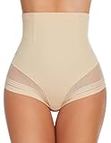 SIMIYA Bauchweg Unterhose Damen Shapewear Bauch Weg Miederhose Hoher Taille Miederslip Unterbauch Kontrolle Body Shaper für Frauen (Beige, L)