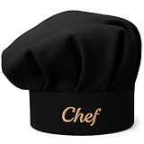 Pet-Jos Kochmütze schwarz verstellbar Kochmütze Baumwolle Küche Kochen Chef Kappe Anti Rauch Hut Home Hotel Restaurant, Einheitsgröße