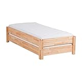 DICO 2er Stapelbett Massivholz mit Rollrost Größe 90x200 cm 06 Buche geölt