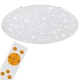 BRILONER - LED Deckenlampe 80cm mit Fernbedienung, dimmbar, Nachtlicht, warmweiß bis kaltweiß, ultra hell 9700 Lumen, 80 Watt, LED Lampe, Deckenleuchte, Wohnzimmerlampe, Küchenlampe, 80x9 cm, Weiß