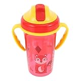 Gatuida Großer Trinkbecher Auslaufsicher mit Deckel und Rutschfestem Griff Wärmeisoliert und Stoßfest für Kleinkinder Zuhause Kindergarten und Outdoor Roter Trinkbecher