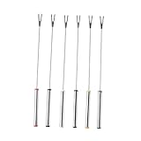UPKOCH 6 Stück Edelstahl Grillgabeln Robuste Barbecue Gabeln zum Braten von Gemüse Fleisch und Marshmallows für Outdoor Grillpartys und Lagerfeuer