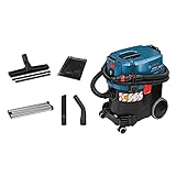 Bosch Professional Nass-/Trockensauger GAS 35 L SFC+ (inkl. 1 x Zellulose-Flachfaltenflter, Fugendüse, Entsorgungssack, Krümmer, Bodendüsen-Set, Schlauch 3 m mit Werkzeugmuffe, 3 x 0,35 m Saugrohr)