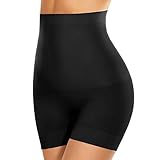 SIMIYA Bauchweg Unterhose Damen Hohe Taille Shapewear Figurformende Nahtlose Miederhose Leggings Kurze Bauchstraffung Miederpants Body Shaper Bauchkontrolle Unterwäsche(Schwarz, M)