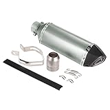 Shkalacar Motorrad Auspuff Universal, Kleiner Sechskant-Fase Modifizierter Endschalldämpfer, 38-51mm Auspuff mit Montagezubehör, Passend für Motorräder, ATVs