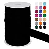 LEREATI Schrägband 25mm x 50m, Einfassband zum Nähen Doppelt Gefaltetes Stoffband aus Polyester Hemming Tape Satin, Nahtband zum Nähen Basteln Dekorationen DIY Handwerk (Schwarz)