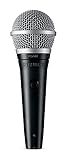Shure PGA48 Dynamisches Mikrofon-Handheld-Mikrofon für Gesang mit Cardioid-Aufnahmemuster, EIN/Aus-Schalter, 3-pin-XLR-Stecker, 15 'XLR-zu-QTR-Kabel (PGA48-QTR)