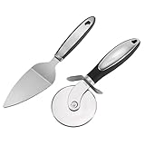 MOLUCKFU 1 Satz 2 Stk Pizza- pizzaschneider pizzarad Pizza knife pizzabesteck pizzazubehör Backwerkzeuge brotschneidemaschine Edelstahlschneider Küchenhobel Rostfreier Stahl Silver