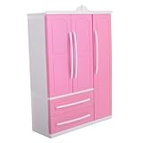 Beaupretty -Puppenschrank Schrank Puppenkleidung Aufbewahrung Puppengarderobezubehör Puppenkleiderbügel Puppenbekleidungsregal Kleidungsorganisator für Puppen Plastik