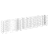 vidaXL Gabione Hochbeet Drahtkorb Steinkorb Pflanzkübel Pflanzgefäß Blumentopf Pflanzkasten Gabionenkorb Steingabionen Wand Mauer Verzinkter Stahl 270x30x60cm