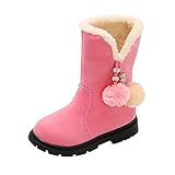 Kinder Baby Prinzessin Schuhe Mode Bowkont Baumwolle Stiefel Schneestiefel Prinzessin Weiche Schuhe Mode Baumwolle Stiefel Stiefeletten Schuhe 5 Monate (Pink, 33 Big Kids)