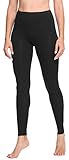 Ladeheid Leggings Damen aus Baumwolle Bequeme und Lange Leggins für Frauen für Frühling Sommer Herbst Winter Saison LA40-133 (Schwarz, XL)