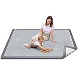 Favodormir Krabbelmatte Baby 120x120x3cm,Spielmatte Baby mit Rutschfester Unterseite, Weiche Teppich Kinderzimmer Wohnzimmer,Spielteppich Kinder,Krabbeldecke für Baby,Kinderteppich für Laufgitter,Grau