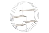 AC Design Furniture Nadine Rundes Wandregal aus Metall Weiß mit 4 Ablagen, Kleine Wanddeko, Weißes Schweberegal, Hängeregal im Industriestil, Ø: 10 x H: 45 cm, ‎72166