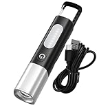 Kleine Hand-Taschenlampen | Typ-C-Lade-Reise-Taschenlampe mit Haken – 4 Modi, dimmbare LED-Taschenlampe für Camping, Nacht, Wandern, Reisen, Lesen