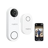 Reolink 5MP Video-Türklingel Wi-Fi Kamera mit Chime, 3:4 Kopf-zu-Fuß-Ansicht, 180° Blick, 5/2,4GHz WLAN, 2-Wege-Audio, Personen-/Paketerkennung, wasserdicht, Smart-Alarme, funktioniert mit Reolink NVR