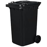 IMJ-Global - Mülleimer Groß 240 Liter mit Rädern und Mechanischem Aufnahmesystem, Mülltonne Abfalleimer mit Deckel, Container Haus PN-EN 840 für die im Außenbereich in Gewerbebetrieben (Graphit)