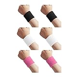 Guangcailun 6 X (Multi) Baumwoll Schweißband, leichtes Armband, Sportgerät, Handgelenkbandage, Rosa