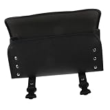 SOPOTUTU Motorcycle Handlebar Bag aus Schwarzem Grob Strukturiertem Leder wasserdichte Seitentasche zur Werkzeugaufbewahrung Organizer für Vorder und Hinterrad Praktische Motorradtasche