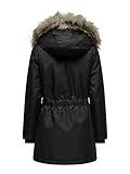 ONLY Damen Winterparka ONLIris mit Fellkapuze 15304625 Black/Natur Fur S