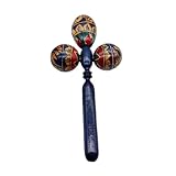 Oshhni Maraca Shaker Hand Percussion Rassel afrikanisches Musikinstrument für Spiel Lateinische Begleitung, Blau