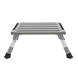 Trittstufe Wohnmobil, Aluminium Klapptritt bis 150kg, Höhenverstellbar,Tritthocker für Camping/Autowäsche/Küche/Bad