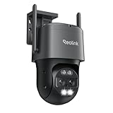 Reolink 4K 8MP Wi-Fi 6 PTZ Überwachungskamera Aussen WLAN mit Auto-Tracking, 6X Hybrid-Zoom, Dual-Objektiv, Dual-Ansicht, Personen/Auto/Tiererkennung, Farbnachtsicht, 2-Wege-Audio, TrackMix WiFi Grau