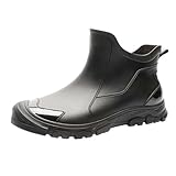 Generisch Regenschuhe Damen Wasserdicht Gummistiefel Herren Halbhoch Segelstiefel Damen Chelsea Stiefel Stiefeletten Ankle Chelsea Booties rutschfest Regenstiefel Bequem Mode Gartenschuhe