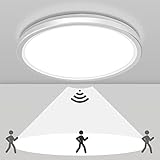 Sentasi LED Deckenleuchte mit Radar Bewegungsmelder,18W Deckenlampe Bewegungssensor Innen mit 360°Sensor lampe Rund 5000K 1800lm IP40 Sensor licht für Balkon Flur Garage Treppe Gang 22CM